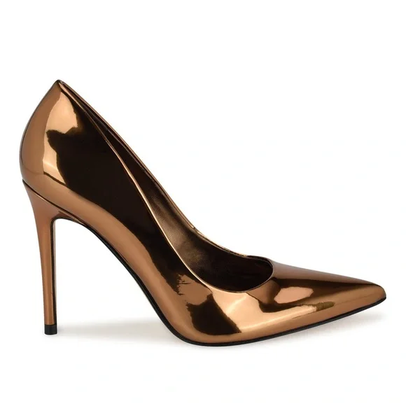 Steve Madden Metallic Gold Pointed Heels - Picture 1 of 4